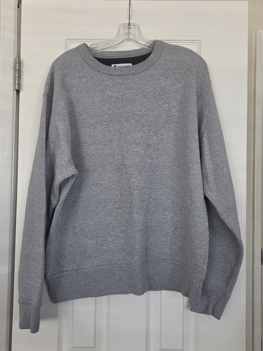 Champion Gray Embroidered Logo Crewneck Sweatshirt